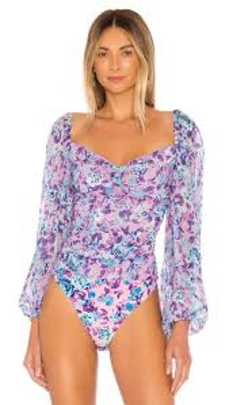 For Love & Lemons Belize Bodysuit Coquette Fairy Floral Romantic Women Small